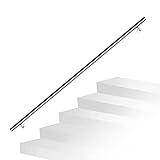 Daromigo Edelstahl Handlauf Treppengeländer Geländer Wandhandlauf Wand Treppe mit Wandhalterung und Endkappen, Treppengeländer Innen und Außen für Treppen, Brüstung, Balkon, Länge: 200 CM