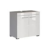 trendteam smart living - Waschbeckenunterschrank Unterschrank - Bad - Amanda - Aufbaumaß (BxHxT) 60 x 56 x 34 cm - Farbe Weiß Hochglanz - 139330101