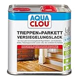 L10 Aqua Clou Treppen + Parkett Versiegelungslack: Lack für neue Holzböden und Renovierungen, Dielen, Holztreppenstufen, Korkböden - abriebfest, wasserverdünnbar, seidenglänzend, 2,5 L