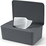 Feuchttücher Box, Baby Feuchttuchbox Grau Aufbewahrungsbox, Box für Feuchtes Toilettenpapier, Feuchte Tücherbox mit Deckel Hält Die Tücher, Feuchtpapierbox für Zuhause und Büro