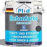 Plid® Betonfarbe Innen & Außen Frostsicher Anthrazitgrau 0,75L - Flüssigkunststoff Bodenbeschichtung - Betonfarbe Kellerboden - Bodenfarbe für Keller, Zement, Mauerwerk & Holz - Made in Germany