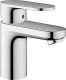 hansgrohe Vernis Blend - Waschtischarmatur mit Zugstangen-Ablauf, Wasserhahn Bad mit Auslauf Höhe 70 mm, Mischbatterie Waschbecken wassersparend (EcoSmart), Chrom