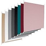 ECD Germany Plissee Klemmfix ohne Bohren 90 x 150 cm Rosa Blickdicht Sonnen- und Sichtschutz Faltrollo Jalousie mit Klemmträger für Fenster & Tür EasyFix Plisseerollo Lichtdurchlässig Fensterrollo