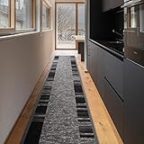 Floordirekt Teppichläufer Navona - Läufer für Küche, Flur & Wohnraum - Feinschlingen Teppich - rutschfest & antistatisch - Küchenläufer Flurteppich Flurläufer (80 x 300 cm)