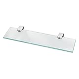 bonsport Glasregal Wandregal für Badezimmer Milchglas - Glas Regal aus 6 mm Sicherheitsglas 30cm - Glasablage Glasregalboden Badablage