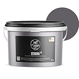 Craft Colors Wandfarbe Strong+ Schiefer, 5 Liter für stark beanspruchte Flächen wie Treppenhäusern, Fluren, Kellerräumen und Garagenwänden - Nassabriebklasse 1 - Made in Germany